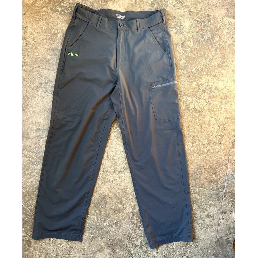HUK Fishing Performance Fabrics Olive Green Pants, Men's size M